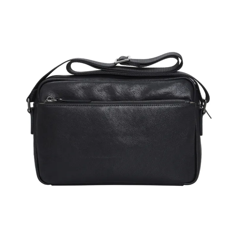 NOMK Cow Leather Handbag Shoulder Bag Crossbody Bag Regular Men's Black-2