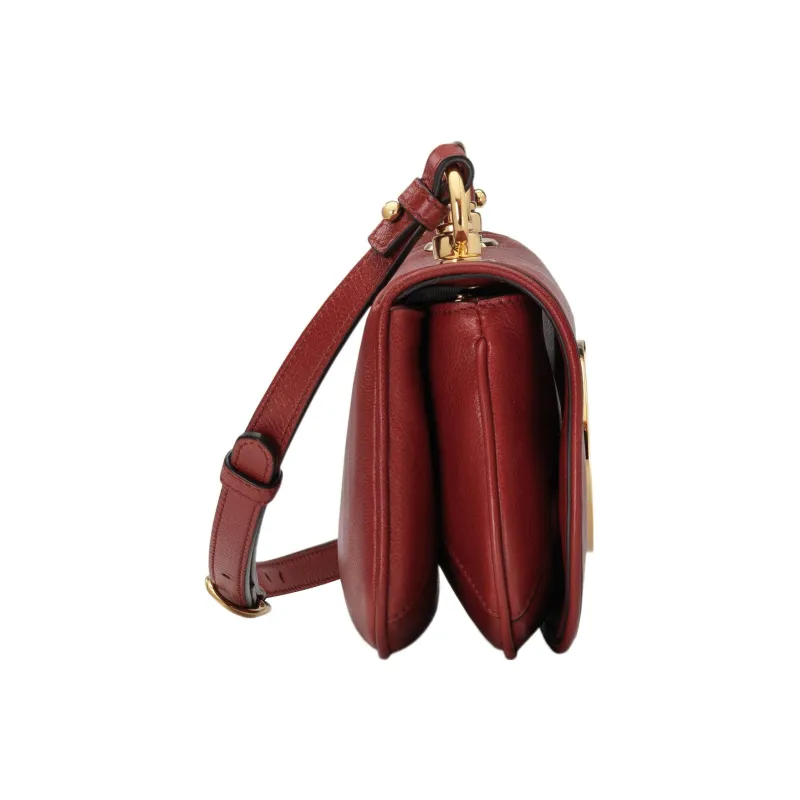 GUCCI Blondie Leather Handbag Shoulder Bag Crossbody Bag Mini Women's Deep Red-4