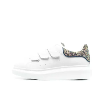 Alexander McQueen Oversized Triple Strap Sneaker 'White Glittered' Women's