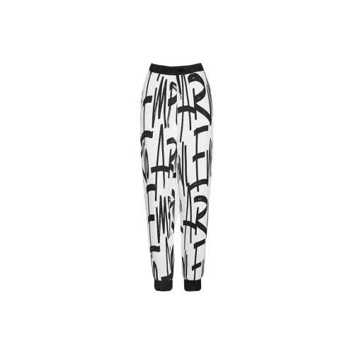 EMPORIO ARMANI Knitted Sweatpants Women's Black/White