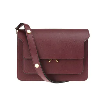 MARNI Trunk Calfskin Trunk Bag, Shoulder Bag, Crossbody Bag Regular Women's Red Brown