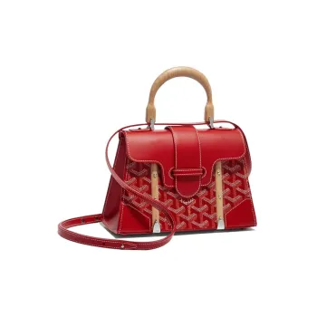 GOYARD Saigon Cow Leather Handbag Mini Women's Red