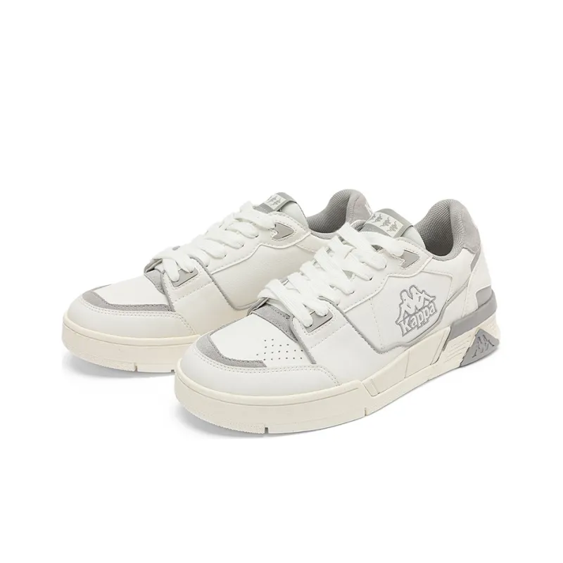 Kappa Lightweight, Wear resistant, And Non slip Low Top Skateboard Shoes Unisex White Gray-2