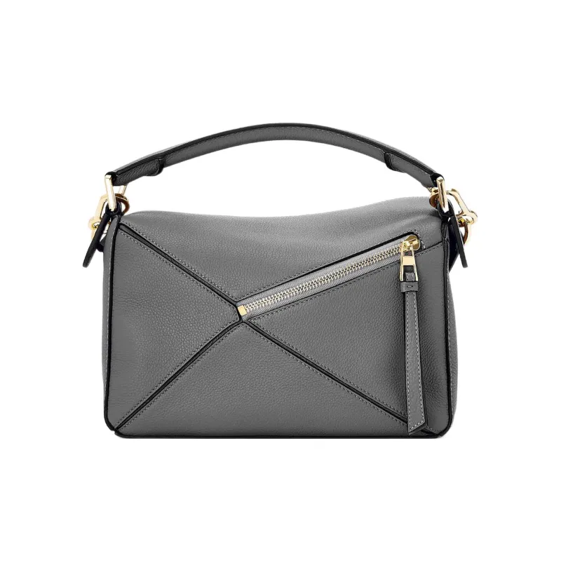 LOEWE Calfskin Crossbody Bag Small Size Women's Asphalt Gray-2