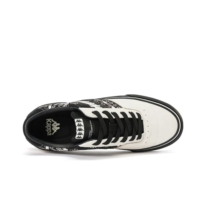 Kappa Abrasion Resistant Low Top Skateboard Shoes Unisex White Black-5
