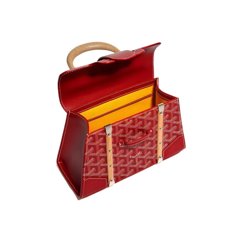 GOYARD Saigon Cow Leather Handbag Mini Women's Red-3
