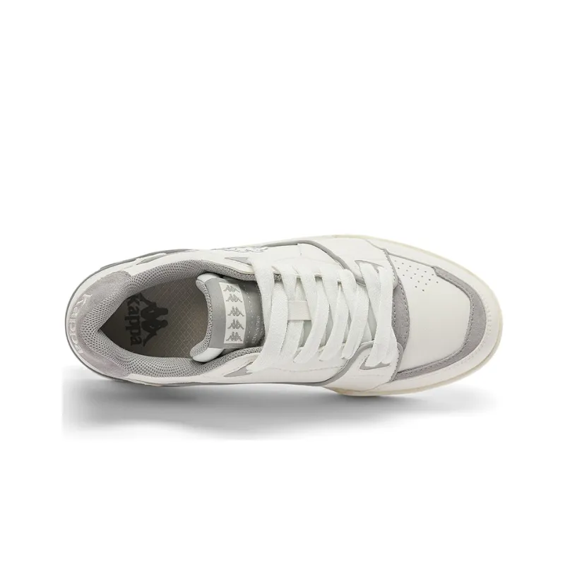 Kappa Lightweight, Wear resistant, And Non slip Low Top Skateboard Shoes Unisex White Gray-5