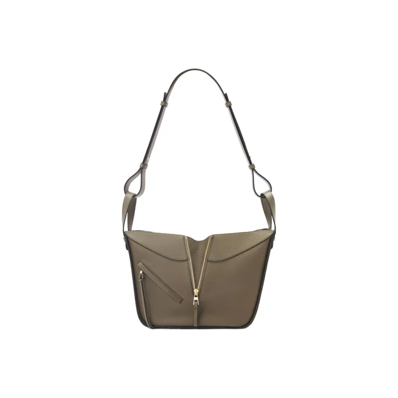 LOEWE Soft Grain Calfskin Hammock Bag, Shoulder Bag Trumpets Women's Laurel Green-4