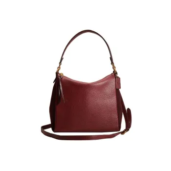 COACH Shay Soft Leather Handbag, Shoulder Bag, Crossbody Bag Tubas Women's Burgundy