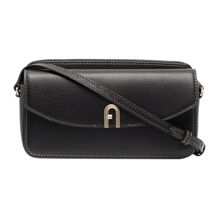 Furla Primula Leather Crossbody Bag, Shoulder Bag Women's Black-0