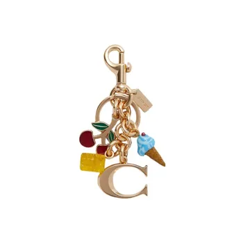 COACH Metal Bag Charm Keychain Bag Accessory Women's Gold
