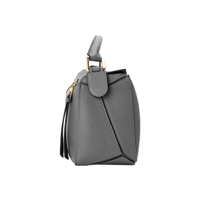 LOEWE Calfskin Crossbody Bag Small Size Women's Asphalt Gray-3