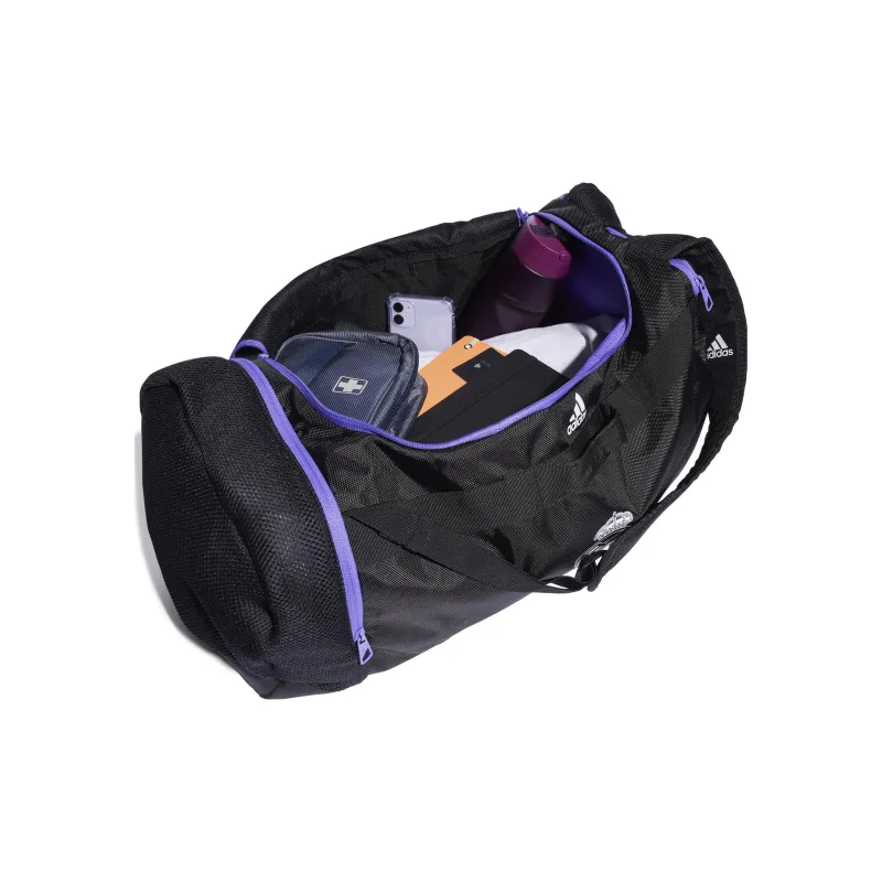 Adidas Fabric Handbag Shoulder Bag Crossbody Bag Gym Bag Medium Size Unisex Pure Black-3