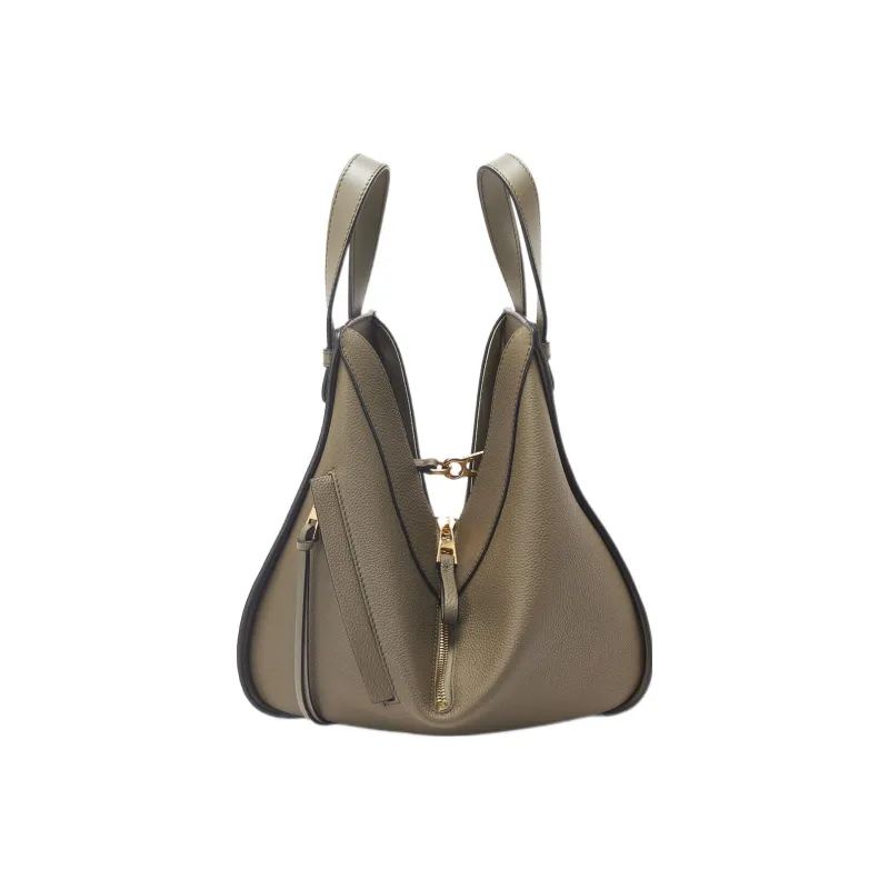 LOEWE Soft Grain Calfskin Hammock Bag, Shoulder Bag Trumpets Women's Laurel Green-3