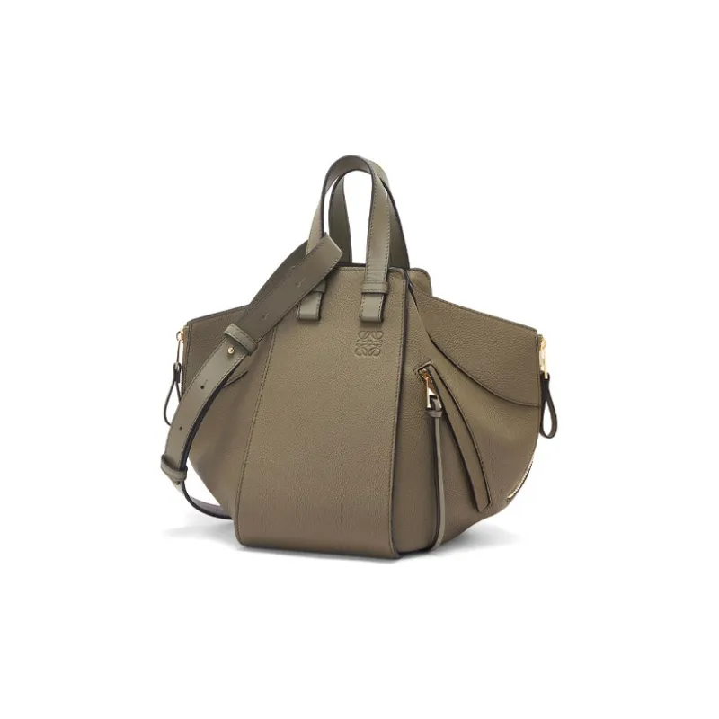 LOEWE Soft Grain Calfskin Hammock Bag, Shoulder Bag Trumpets Women's Laurel Green-1