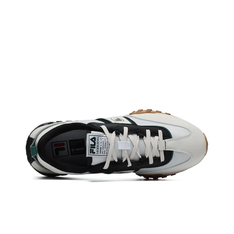 FILA Brick Anti Slip Wear Resistant Low Top Casual Shoes Men's White Black-3