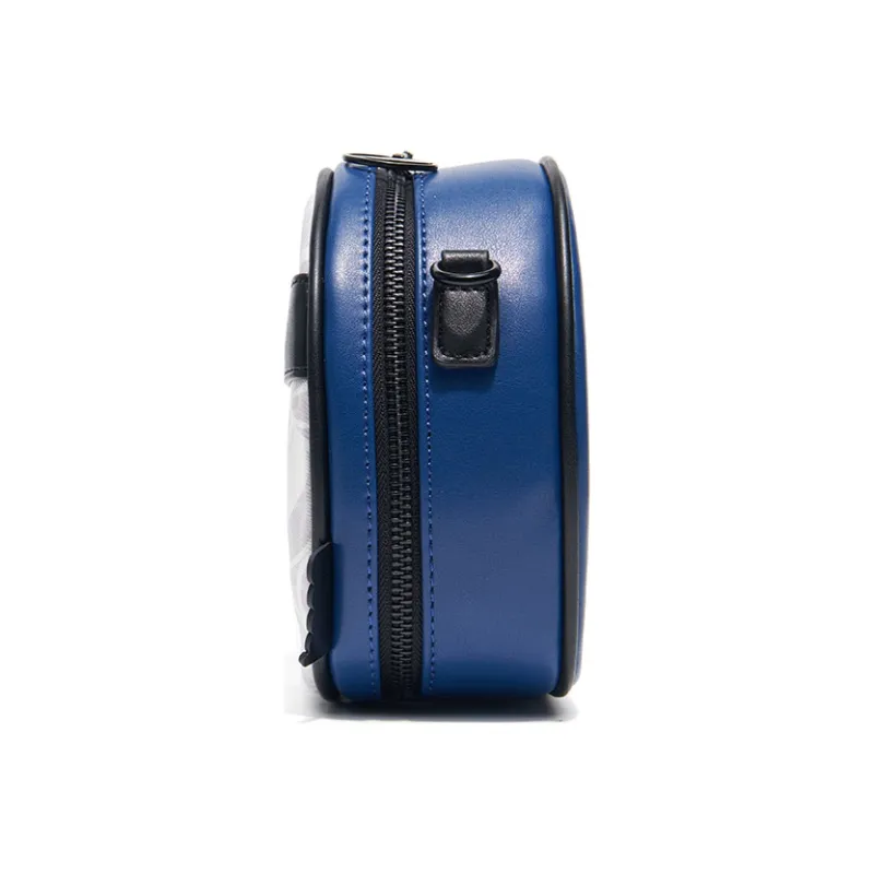 Pepsi Leather Crossbody Bag Shoulder Bag Large Size Women's Blue White-2