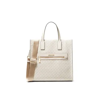 MICHAEL KORS Kenly Tote Bag, Shopping Bag, Handbag Tubas Women's Light Cream White