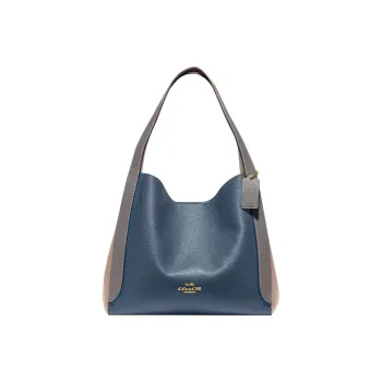 COACH HadleyHobo Leather Shoulder Bag Handbag Large Size Women's Blue Gray Beige Brown