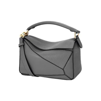 LOEWE Calfskin Crossbody Bag Small Size Women's Asphalt Gray