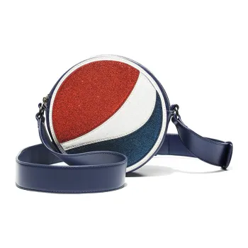 Pepsi Leather Small Round Bag Shoulder Bag Crossbody Bag Regular Unisex Deep Sea Blue