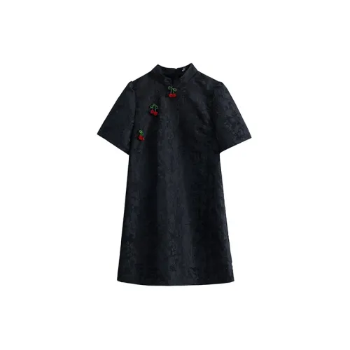 JK&JS Short-Sleeved Dresses Women's Black