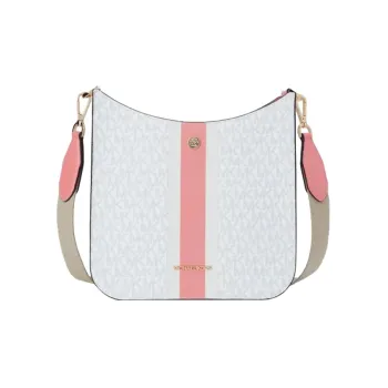 MICHAEL KORS Briley Artificial Leather Shoulder Bag, Crossbody Bag Medium Size Women's Cream White Pink Multicolor
