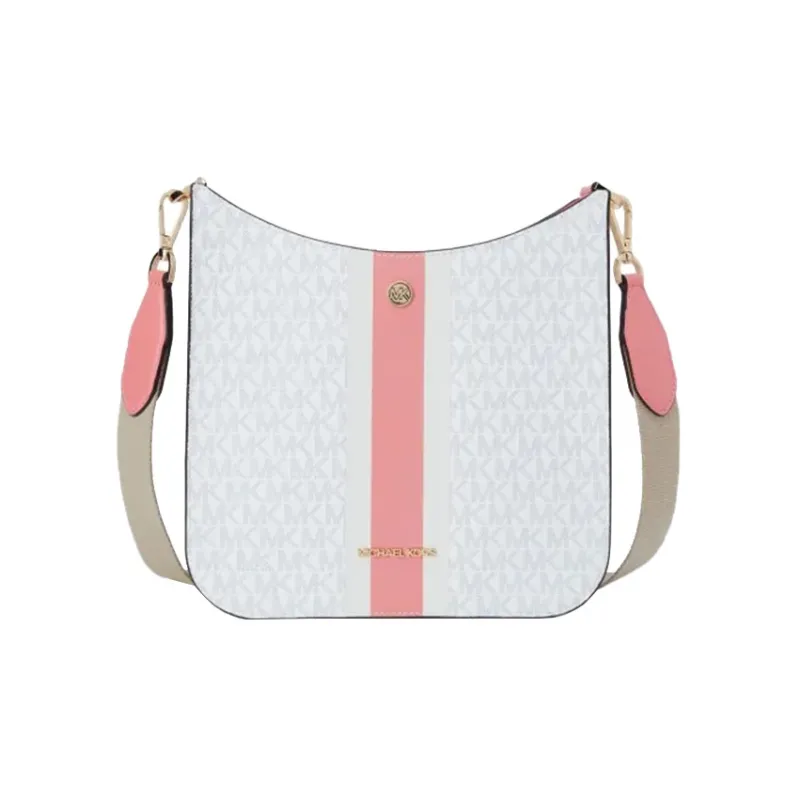 MICHAEL KORS Briley Artificial Leather Shoulder Bag, Crossbody Bag Medium Size Women's Cream White Pink Multicolor-0