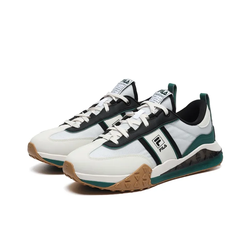 FILA Brick Anti Slip Wear Resistant Low Top Casual Shoes Men's White Black-2