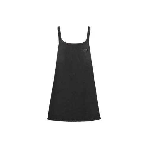 PRADA Denim Series Slip Dresses Women's Black