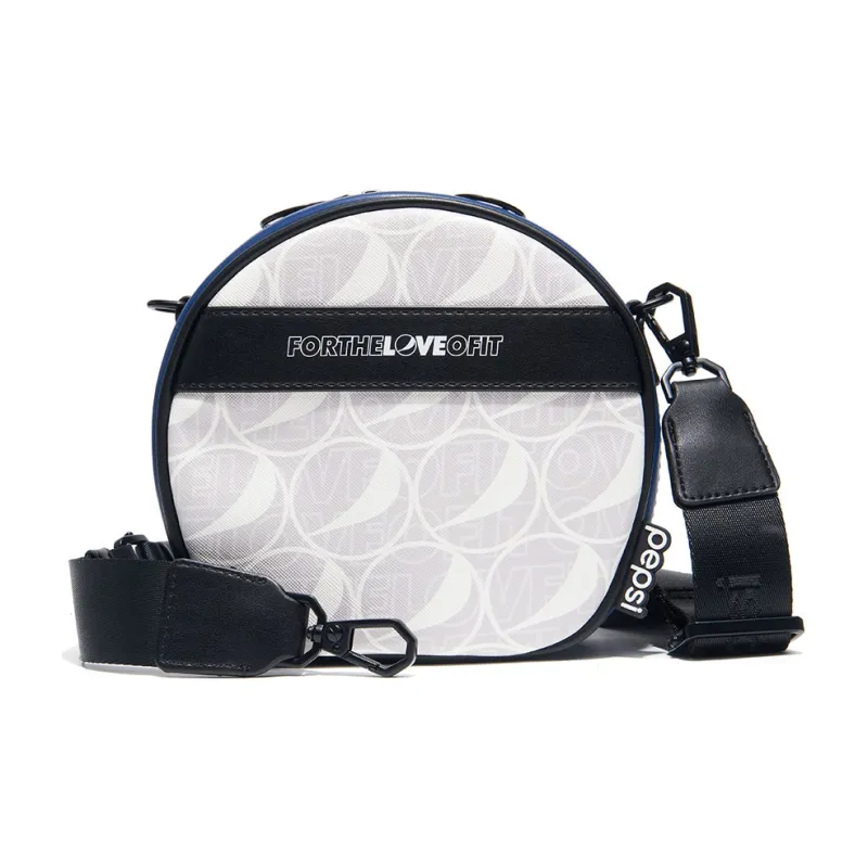 Pepsi Leather Crossbody Bag Shoulder Bag Large Size Women's Blue White-0