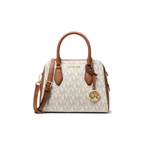 MICHAEL KORS Ayden Canvas Shoulder Bag Crossbody Bag Handbags Women's Vanilla White & Brown