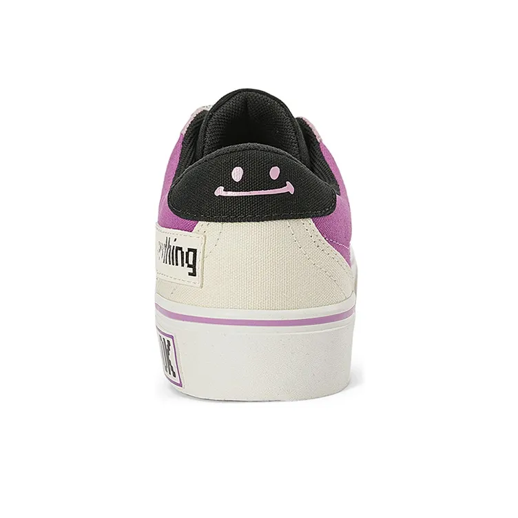 Kappa Abrasion Resistant Low Top Skateboard Shoes Unisex White Purple Black-4