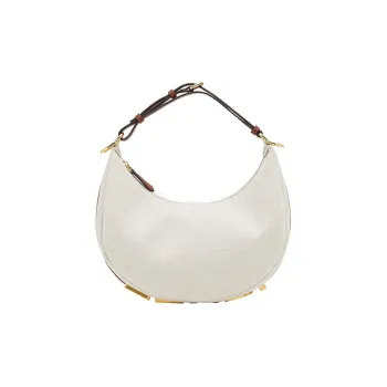 FENDI Fendigraphy Canvas Crescent Bag Shoulder Bag Handbag Shoulder Bag Women's White