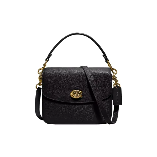 COACH Cassie Leather Portable Crossbody Bag, Shoulder Bag Trumpets Women's Black