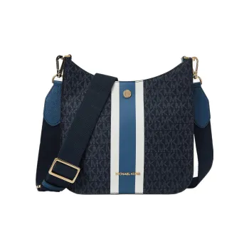 MICHAEL KORS Artificial Leather Envelope Bag Crossbody Bags Medium Size Men's Dark Brown Blue Multicolor