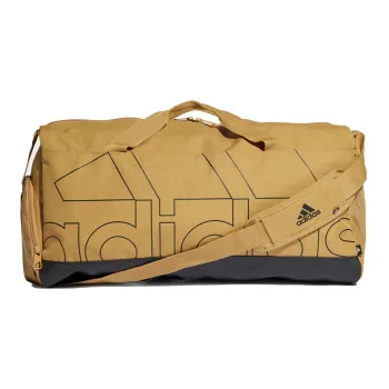 Adidas Recycled Polyester Luggage Bag Handbag Shoulder Bag Crossbody Bag Gym Bag Medium Size Unisex Gold Beige/Black