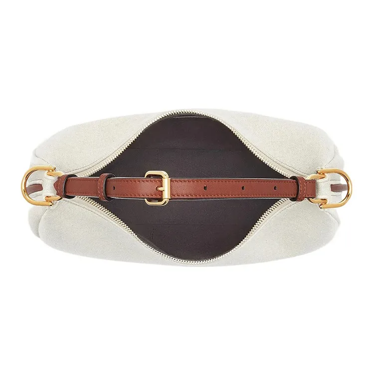 FENDI Fendigraphy Canvas Crescent Bag Shoulder Bag Handbag Shoulder Bag Women's White-4