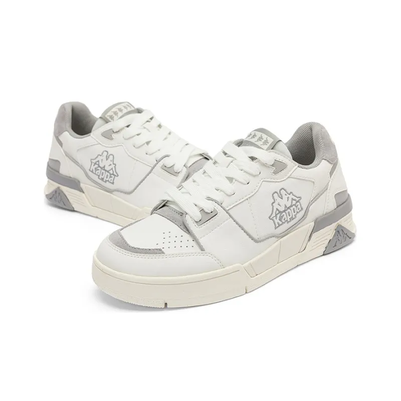 Kappa Lightweight, Wear resistant, And Non slip Low Top Skateboard Shoes Unisex White Gray-3