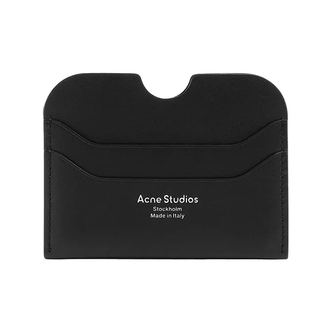 Acne Studios Leather Card Holder Large Size Women's Black-0