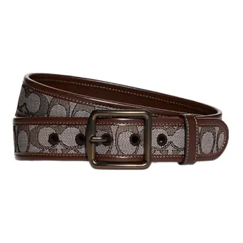COACH Cow Leather Belts Men's Brown Width 3.8cm