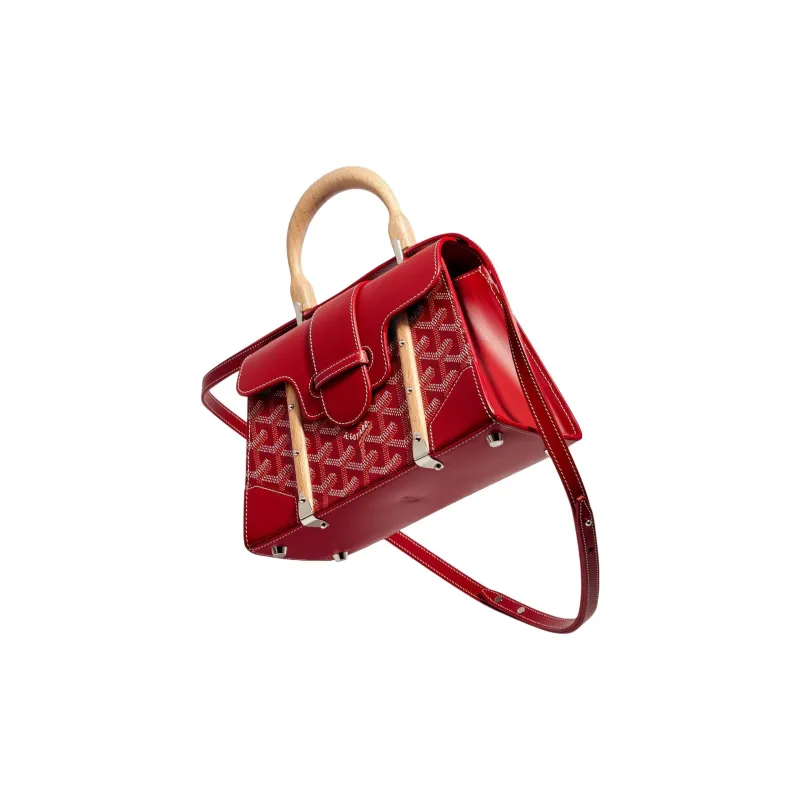 GOYARD Saigon Cow Leather Handbag Mini Women's Red-4