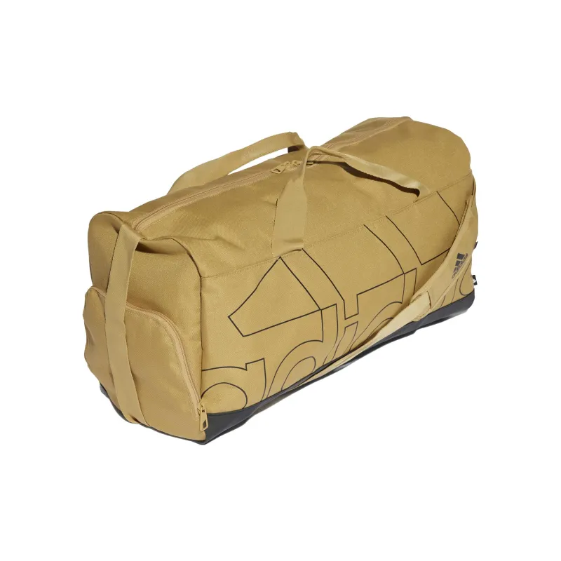 Adidas Recycled Polyester Luggage Bag Handbag Shoulder Bag Crossbody Bag Gym Bag Medium Size Unisex Gold Beige/Black-1