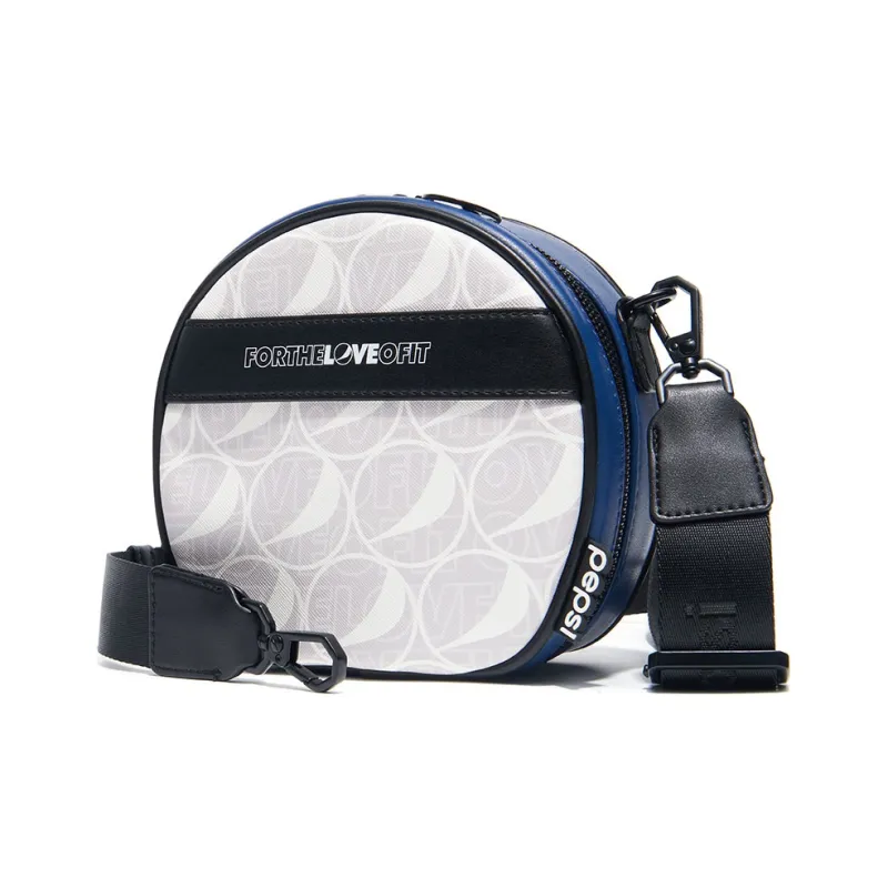 Pepsi Leather Crossbody Bag Shoulder Bag Large Size Women's Blue White-1