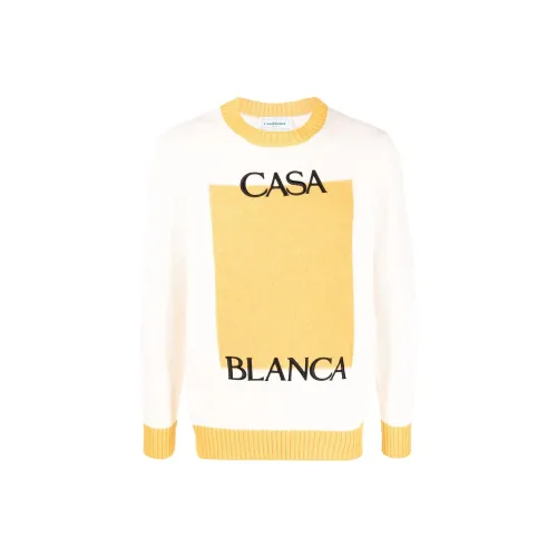 CASABLANCA Sweaters Men Yellow/White Multicolor