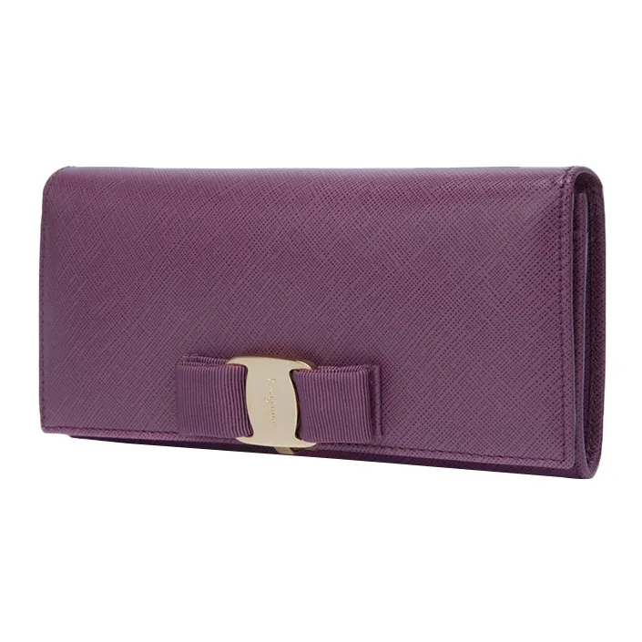 FERRAGAMO Cow Leather Wallet Women's Purple-1