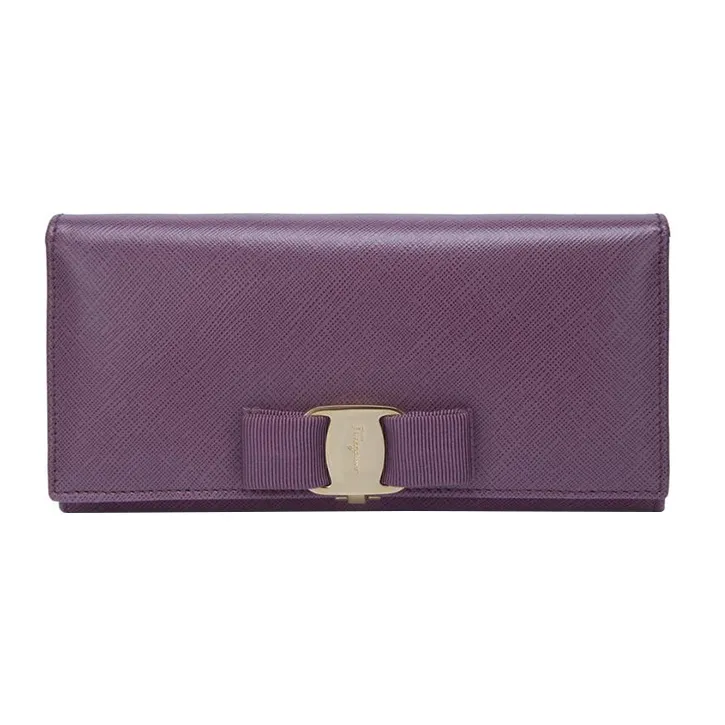 FERRAGAMO Cow Leather Wallet Women's Purple-0