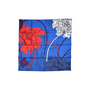 HERMES Silk Scarves Women's Blue