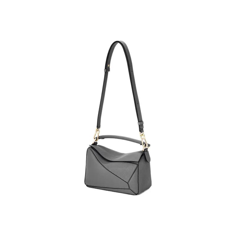 LOEWE Calfskin Crossbody Bag Small Size Women's Asphalt Gray-4