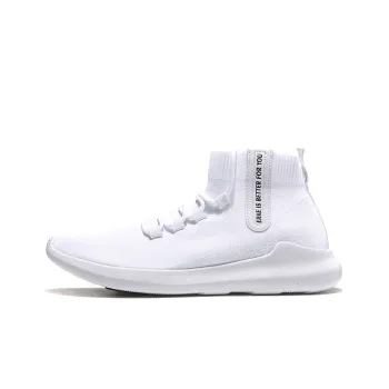 Erke Casual Shoes Women's High-Top True White/Jet Black